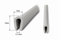 Kantlisttätning typ U PVC grå – kantbeskydd 1,5–2 mm, profil 5x10 mm