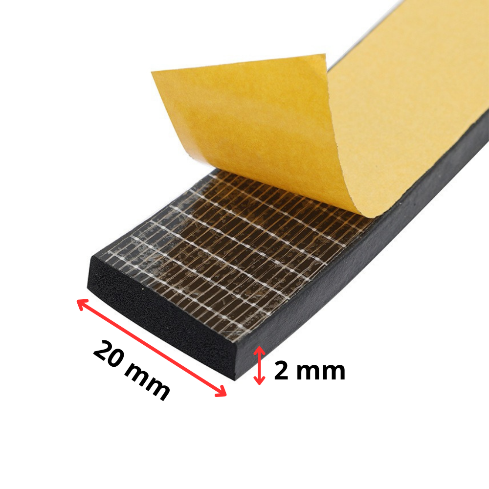 EPDM-packning 2x20mm självhäftande stötdämpande tejp för dörrar och fönster akustisk