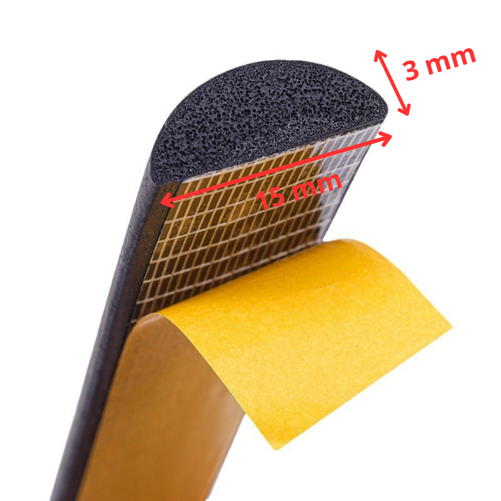 Gummitejp D EPDM 5x20mm självhäftande mikrogummi skum akustisk stötdämpare