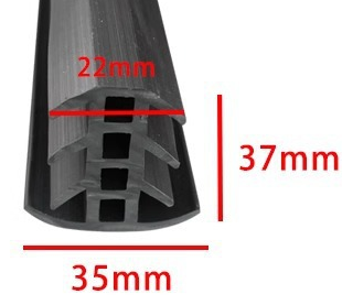 Gummitätning för solpaneler typ T 35x37 mm – carport, förbindelser mellan PV-moduler