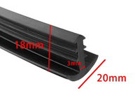 Gummitätning för solpaneler typ T 18x20 mm – carport, skärmtak, springa 3 mm