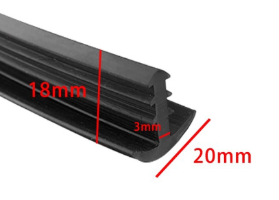 Gummitätning för solpaneler typ T 18x20 mm – carport, skärmtak, springa 3 mm