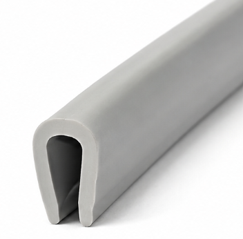 Kantlisttätning typ U PVC grå – kantbeskydd 1,5–2 mm, profil 5x10 mm