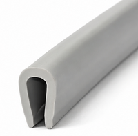 Kantlisttätning typ U PVC grå – kantbeskydd 1,5–2 mm, profil 5x10 mm