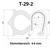 Fönstergummi tätprofil tätning kantbeskydd profil traktor T-29