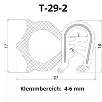 Fönstergummi tätprofil tätning kantbeskydd profil traktor T-29