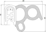 Gummipackning T-70 dörr, armerad universell