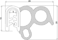 Gummipackning T-70 dörr, armerad universell